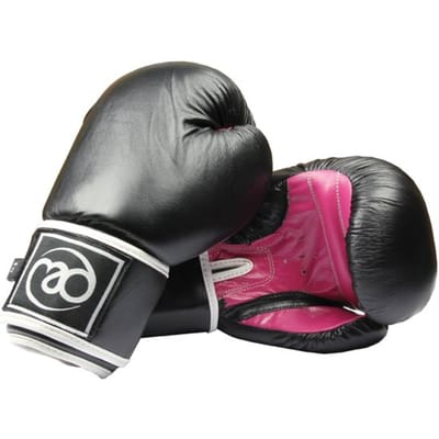 MADFitness - Bokshandschoen dames - Leder - Paar- 8 oz - Zwart/Roze