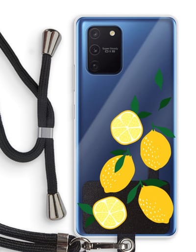 Case Company® - Hoesje met koord geschikt voor Samsung Galaxy Note 10 Lite hoesje met Koord - You're my lemon - Telefoonhoesje met Zwart Koord - Bescherming aan alle Kanten en Over de Schermrand