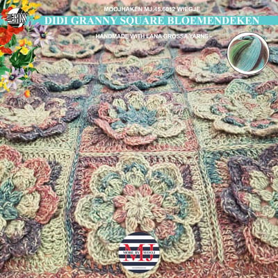 Haakpakket deken voor reiswiegje Didi Granny Square-kado-kraamcadeau-Jungle