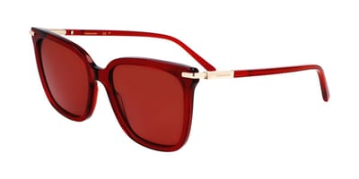 Lunettes de soleil Salvatore Ferragamo Sf2037s 616 pour femme Transparent Red/56-18-145