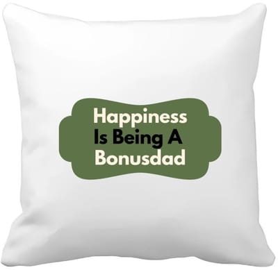 Akyol - happiness is being a bonusdad Kussen hoes - Papa - de liefste bonusvader - vader cadeautjes - vaderdag - verjaardag - geschenk - kado - 40 bij 40 cm