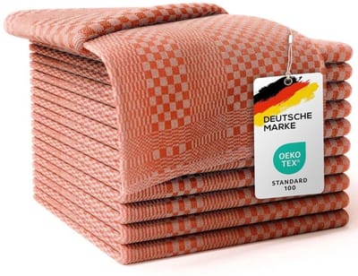 Dailygoody - Theedoeken - Keukenhanddoeken - Super absorberend - Oranje - 100% katoen - Set van 10 - Geschikt voor elke keuken - 50x70cm