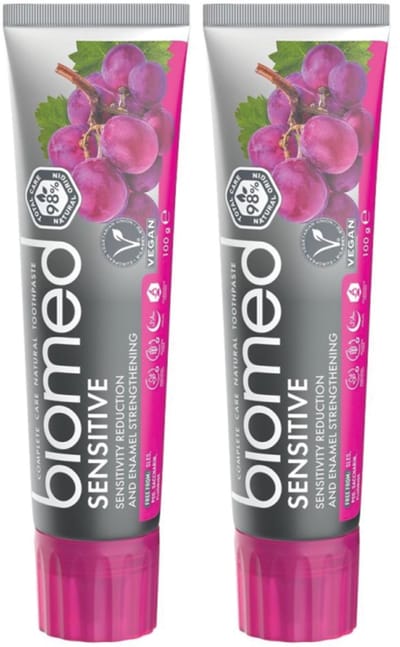 BIOMED Sensitive - Tandpasta voor gevoelige tanden - Versterkend, fluoridevrij, 2-pack