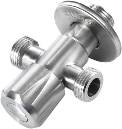 Kraan Hoekklep - Waterstopklep - Onderhoud Afsluiten - Roestvrij Staal - G1/2 - Zilver