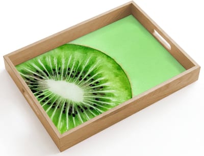 Dienblad hout 40x30 cm - Schootdienblad - Kiwi - Groen - Fris - Borrelplank rechthoek - Plateau dienbladen