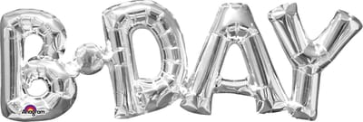 Amscan Folieballon Bday 66 X 22 Cm Zilver 3 Stuks