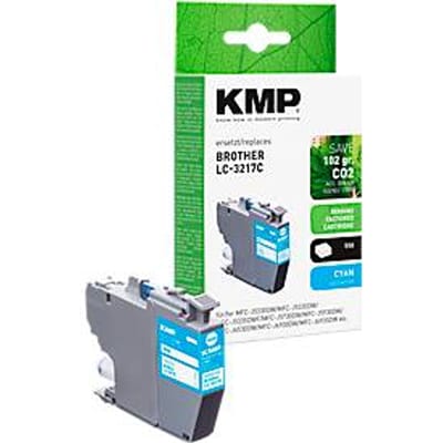 Inktcartridge KMP, vervangt Brother LC3217C (LC-3217C), tot 550 pagina's, enkele verpakking, cyaan