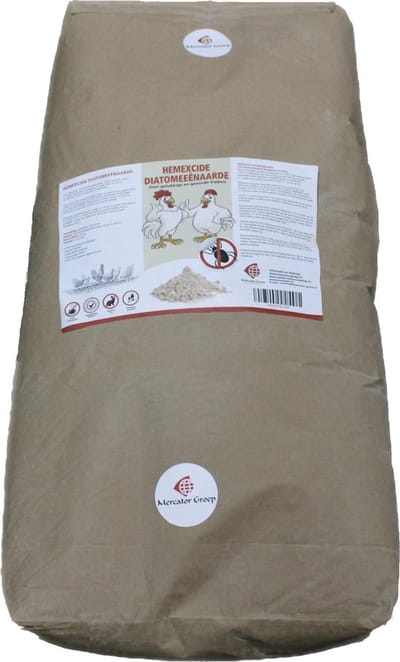 Mercator-groep Diatomeeënaarde 25 kg zak - Bloedluis en Mijten - 100% Natuurlijk - Kippenhok