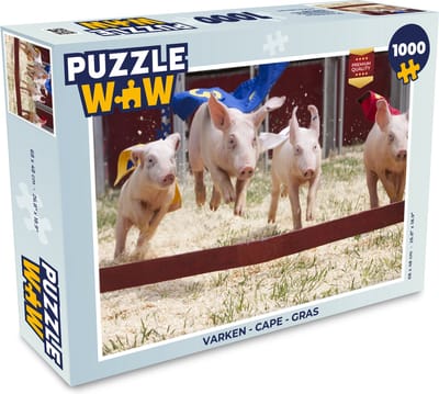 Puzzel Varken - Cape - Gras - Legpuzzel - Puzzel 1000 stukjes volwassenen