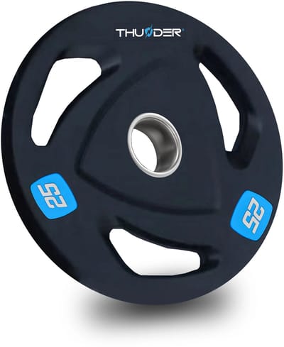 THUNDER Olympische Gewichtsschijf | OLYMPIC-PLATE-25KG | Olympisch massief gietijzer bedekt met antislip rubber | 50mm Boring | Voor Krachttraining & Gym | Antislip & Duurzaam | Per Stuk – Professionele Kwaliteit