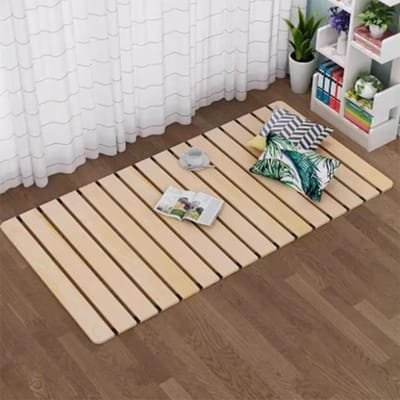 Japanse mat - Opvouwbaar bed - Ruimte besparen - Dennenhout constructie - 190 x 80 cm - Natuurlijk