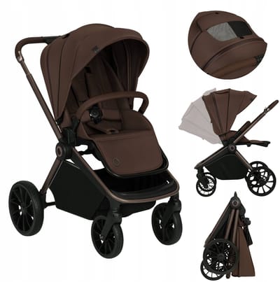 Lionelo Mika Plus Kinderwagen - All-Terrain Wielen - Lichtgewicht - Verstelbare Zitting - XXL Kap met UPF 50+ - Compact Opvouwbaar - Inclusief Accessoires