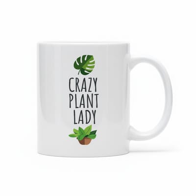 “Crazy Plant Lady” Mok – Grappige Plantenliefhebber Koffiemok 330 ml