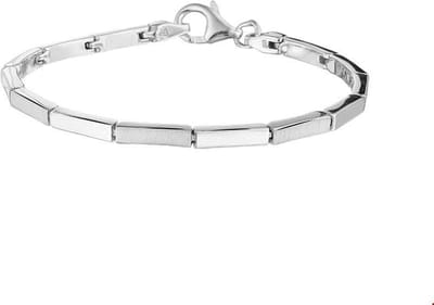 The Jewelry Collection Armband Poli/mat 2,8 mm 19 cm - Zilver