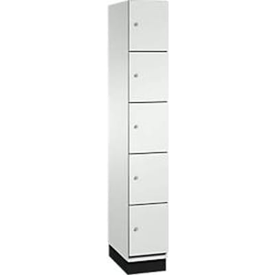 C+P Cambio lockerkast, 1 vak, 5 vakken, met plint, B 300 x D 525 x H 1980 mm, lichtgrijs
