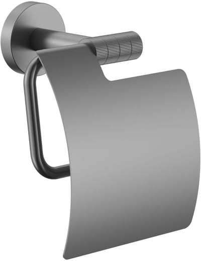 Aloni Stria toiletrolhouder met klep – gunmetal (PVD)