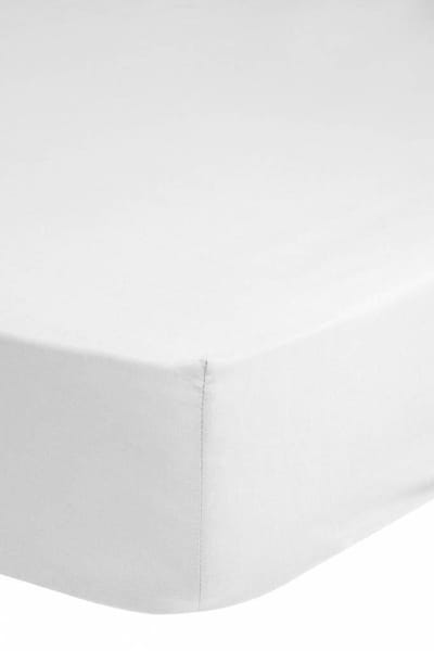 Good Morning hoeslaken effen kleur - 1 persoons 90x220 cm - Wit - 100% Katoen renforce