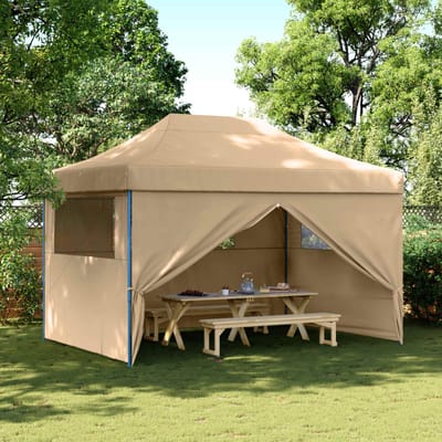 vidaXL - Partytent - 279 - x - 410 - x - 315 - cm - Beige - Oxford - Stof