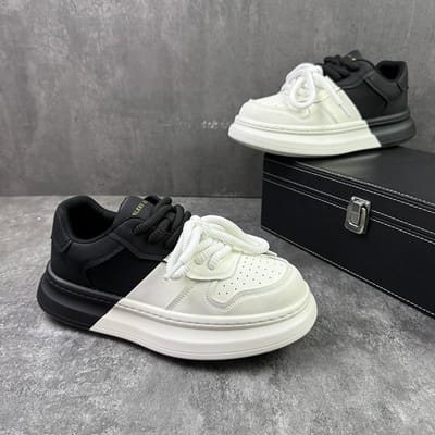 Vrijetijdssport Herfst Nieuwe Stijl Dikke Zool Modetrend Dikke Zool Veelzijdig Casual Instappers Ademende Herenschoenen 44 zwart