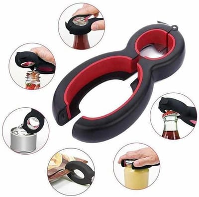 Allesopener Set van 2 - Multifunctionele opener - 6 in 1 Opener- Multi opener - Universele opener - Flesopener - Bieropener - Zak opener - Pot opener - Deksel opener - Blik opener