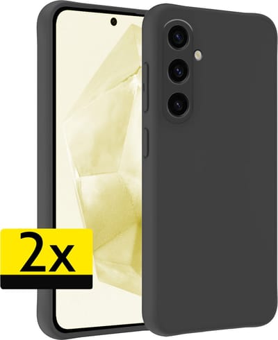 Hoesje - 2 Stuks - Geschikt voor Samsung Galaxy A35 - Sterk & Shockproof - Case Siliconen - Back Cover - Telefoon Hoes - Telefoonhoesjes - Zwart