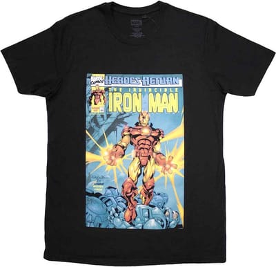 Marvel Iron Man - Invincible Iron Man Comic Cover Heren T-shirt - M - Zwart