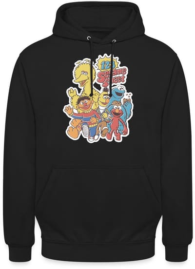 Sesamstraat 123 Sesame Street Groep Hoodie Unisex