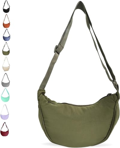Dames nylon crescent bag - verstelbare schoudertas, praktische crossbody tas en trendy dumpling bag voor dagelijks gebruik