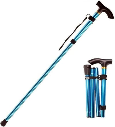 Livano Opvouwbare Wandelstok - Inklapbare Wandelstok - Wandelstok Opvouwbaar - Wandelstokken Verstelbaar - Loopstok - Mannen - Vrouwen - Blauw
