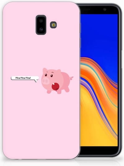 Back Cover voor Samsung Galaxy J6 Plus (2018) Telefoonhoesje met Naam Pig Mud