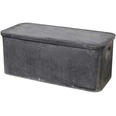 Broste Copenhagen Glasvezel bank/opbergbox - Fiberclay W103-5 x D48 x H42 cm - 14469037  - Grijs