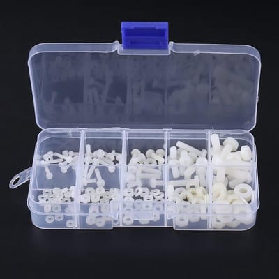 Assortiment van 150 Stuks Nylon Schroeven, Moeren en Spacer Kits voor M2, M2.5, M3, M4 en M5 Toepassingen