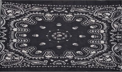 Haarsoires Haarband Multifunctioneel 45x25cm - Schedel Patroon - Zwart - Elastische Stof - Bandana Col Nekwarmer - Sport Outdoor Casual - Unisex