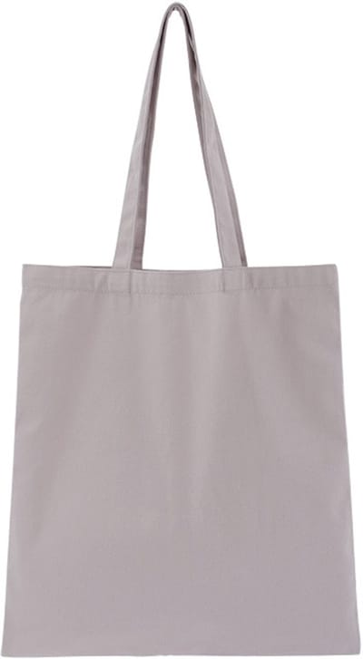Effen canvas tas - 38 x 42 cm - Draagtas - Katoenen tas met twee lange handvatten - Boodschappentas (Light gray)