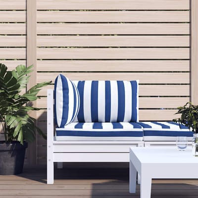 vidaXL - Palletkussens - 3 - st - gestreept - oxford - stof - wit - en - blauw