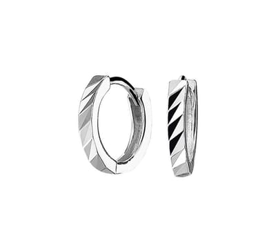 Zilver Gerhodineerd Klapoorringen Vlak 1332670