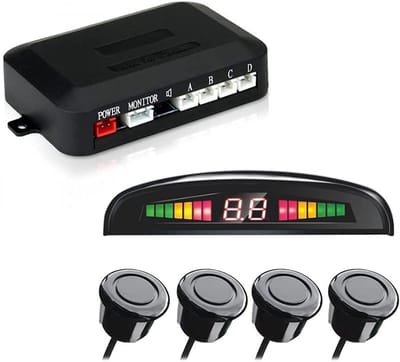 Thijox - Auto Parkeren Ultrasone Sensoren met LED Afstandsweergave en Geluidswaarschuwing voor Vrachtwagen en Bestelwagen - 4 Parkeersensoren voor Vei