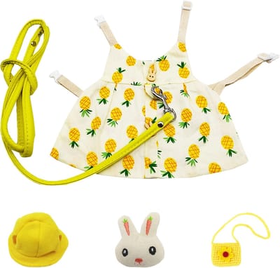 Oneay Konijnentuigje en riem, konijnenkleding voor konijnen, cavia's, tuigje, vest en riem voor konijnen, fretten, cavia's, konijnen en hamsters.