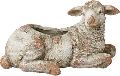 Clayre & Eef Bloempot Schaap Beige Keramisch materiaal