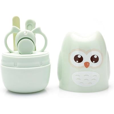 Baby Nagelschaar Baby Nagelverzorging Tool Set Kindveilig Draagbare Nagelknipper Trimmer Vijl Pincet Met Doos Kinder Manicure Set groen