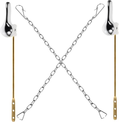 Toilet Reservoirhendel - Spoelketting Set - Toilet Reparatie - Metalen Constructie - Universele Maat - Zilverkleurig