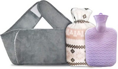 Livano Warmwaterzak Met Hoes - Warmwaterkruik - Warmtekussen - Warmtekruik - Knuffel - Kruik - Bag - 3-Pack