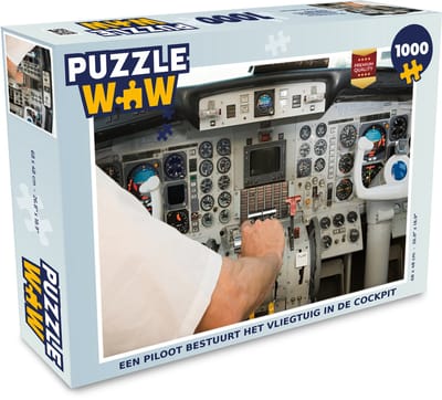 Puzzel Een piloot bestuurt het vliegtuig in de cockpit - Legpuzzel - Puzzel 1000 stukjes volwassenen