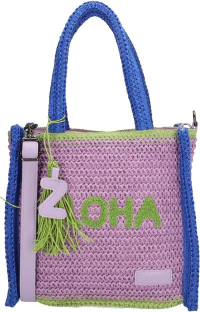 Zebra Trends Moana Shopper - Handtas - Schoudertas - Riet - Dames - Zomer - Tote Bag - Dames Tas - Lila