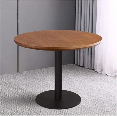 Ronde Eettafel - Tulp Tafel - Gezellig Dineren - Stevige Metalen Basis - 50x50x75cm - Walnoot
