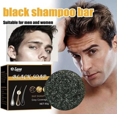 3 stuks van 60gr 100% originele Natuurlijke donkerbruin / zwart haar vochtinbrengende shampoo en conditioner in 1 om van grijs haar af te komen op natuurlijke manier