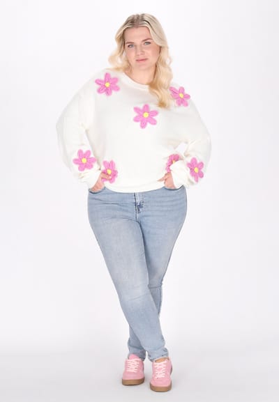 Mymo Plus Size Trui vrouwen wit