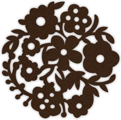 Bloemenkrans vilt onderzetters - Donkerbruin - 6 stuks - ø 9,5 cm - Tafeldecoratie - Glas onderzetter - Cadeau - Woondecoratie - Woonkamer - Tafelbescherming - Onderzetters Voor Glazen - Keukenbenodigdheden - Woonaccessoires - Tafelaccessoires