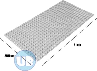 Uniblocks | Bouwplaat lichtgrijs – 51 x 25,5 cm | bouwplaten geschikt voor Duplo | grondplaten 32x16 noppen | stad | Combineer met DUPLO bouwstenen | bouwblokken
