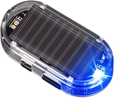 Auto Alarm Licht - Beveiliging Lamp - Voertuig Beveiligen - Zonne-energie Opladen - 10 x 5 x 3 cm - Transparant